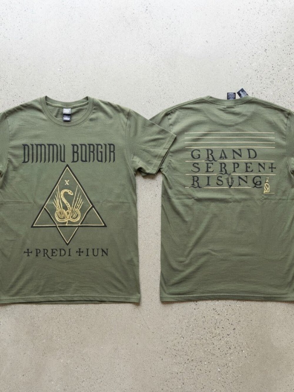 Dimmu Borgir Tridentii Olive Green T-Shirt S-4XL